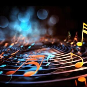 music notes background illustration ai generative free photo